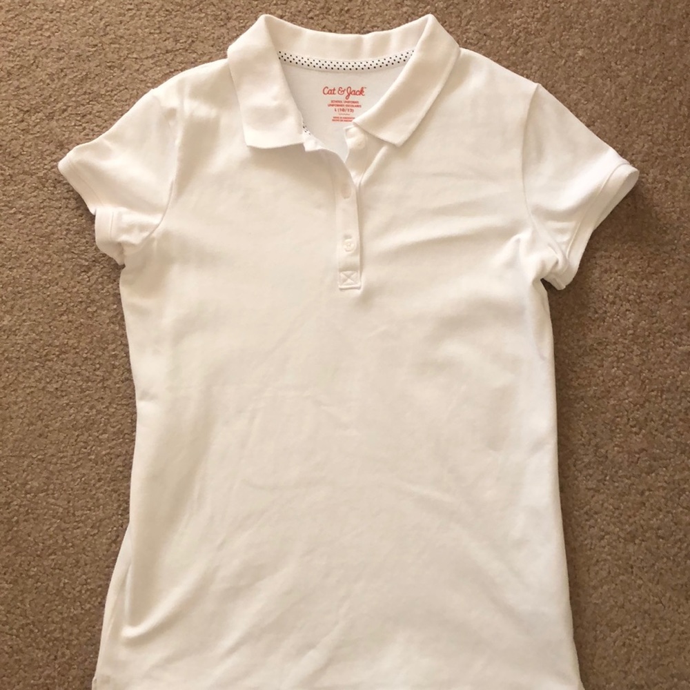 Cat & Jack white polo shirt
